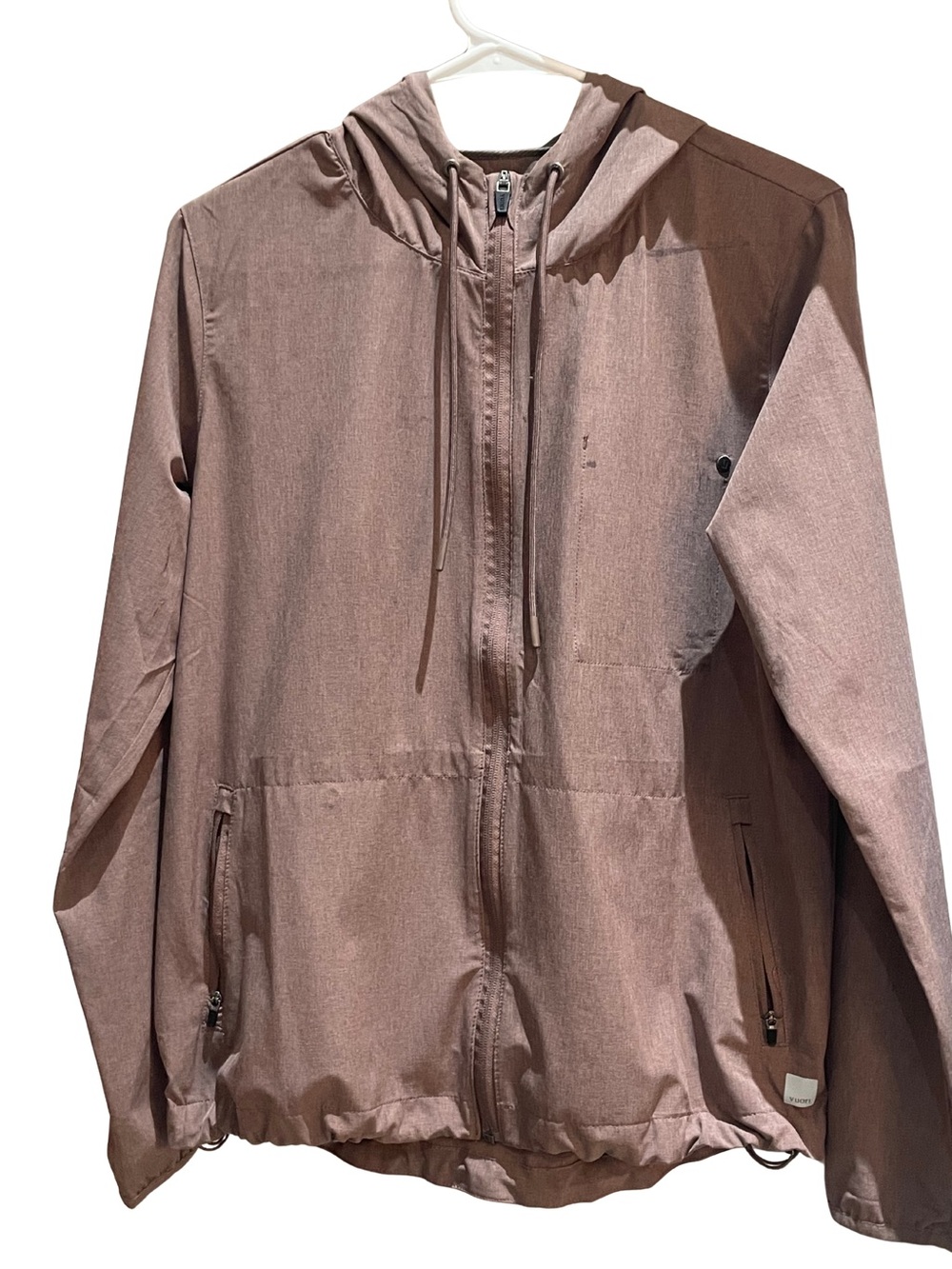 Vuori Hooded Windbreaker Jacket in Dusty Rose